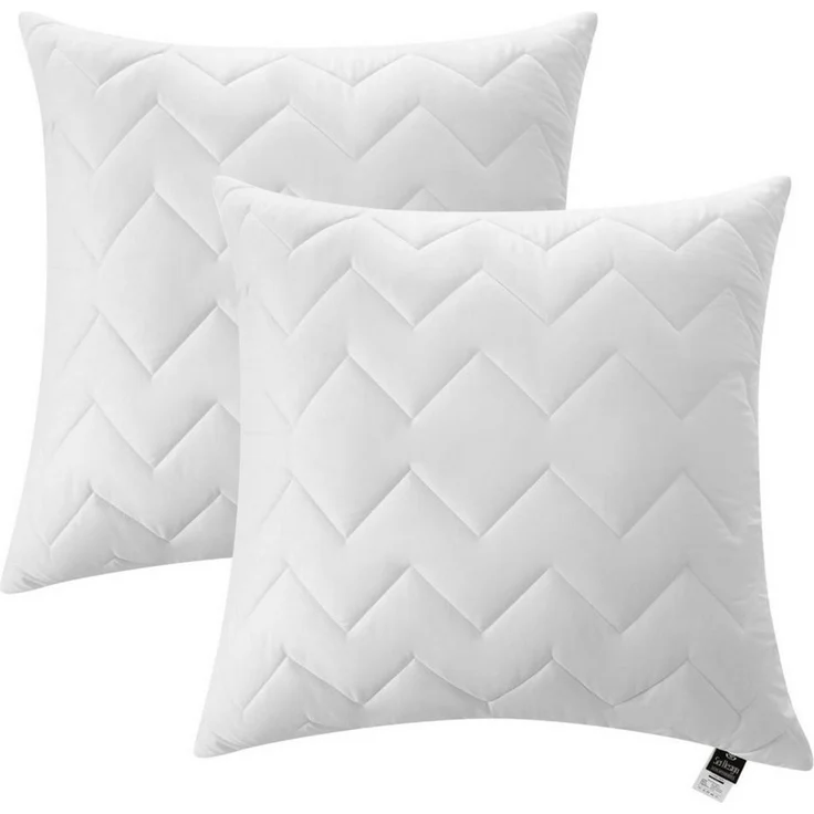 SEI Design Microfaserkissen Kissen Zierkissen Dekokissen Sofakissen 60x60 Doppelpack, Füllung: 100% Mikrofaser, Bezug: Mikrofaser, Seitenschläfer, Rückenschläfer, Bauchschläfer, 2-er SET, Schlafkissen gesteppt mit Reißverschluss Kochfest 95° – Bild 1