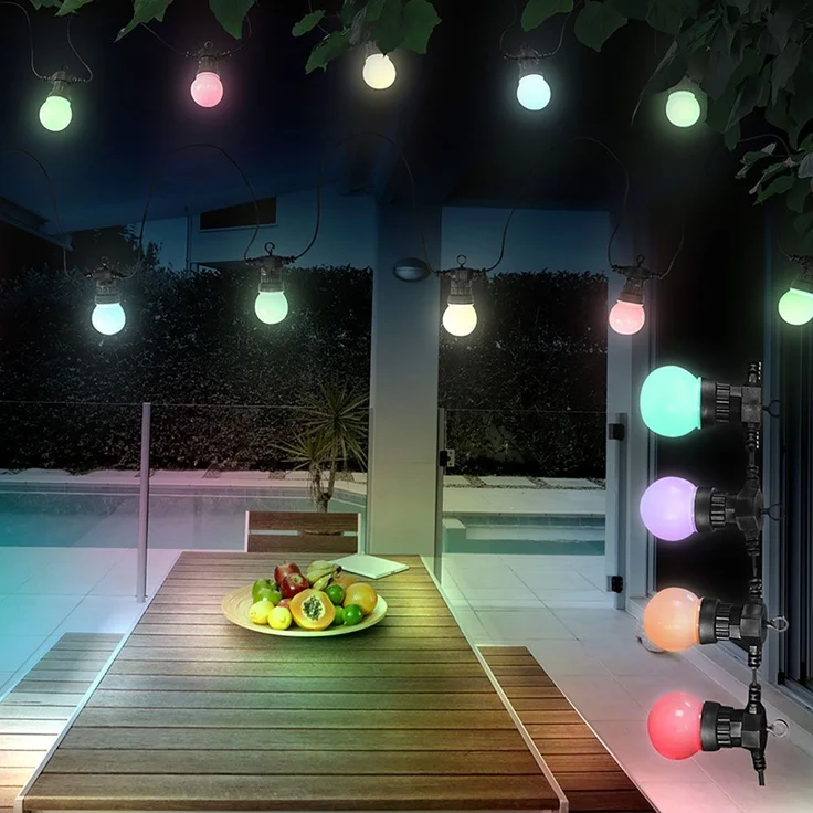 LED Lichterkette, Außenleuchte, schwarz, Opal, IP44 – Bild 4