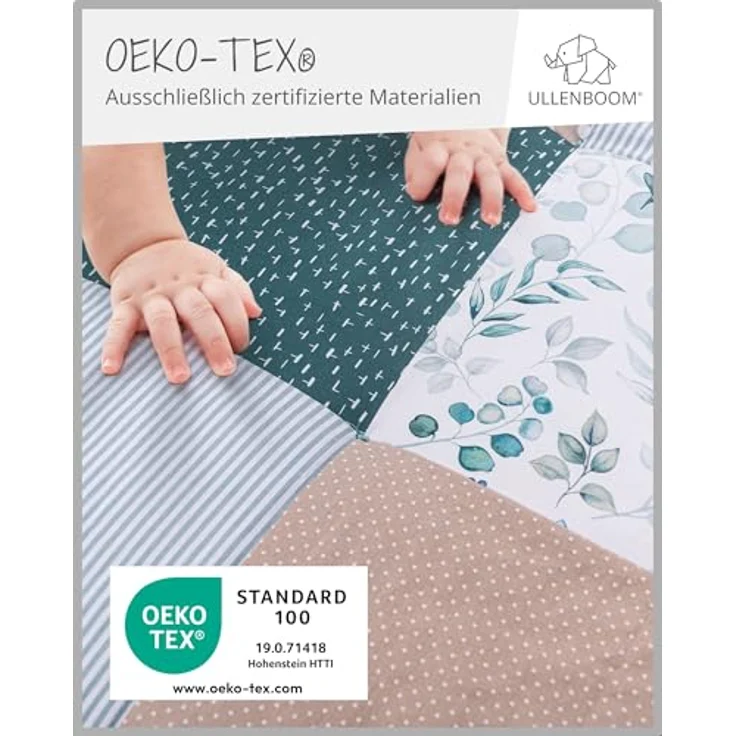 ULLENBOOM personalisierbare Krabbeldecke für Baby 140x140 cm - Dick & weich | Perfekt als Geschenk, Außenmaterial: 100% Baumwolle, OEKO-TEX zertifiziert, Made in EU, Schadstoffgeprüft, waschbar – Bild 3