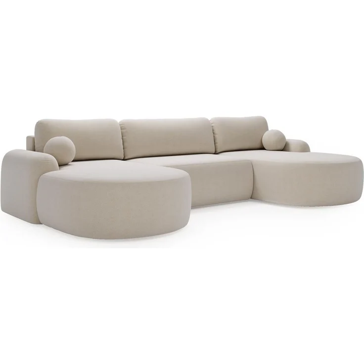 Compleo Ecksofa Design U-Form Ecksofa Bouclé, luxuriöses, runde Formen OLIO, Modern Wohnzimmer, komfortables Couch – Bild 2