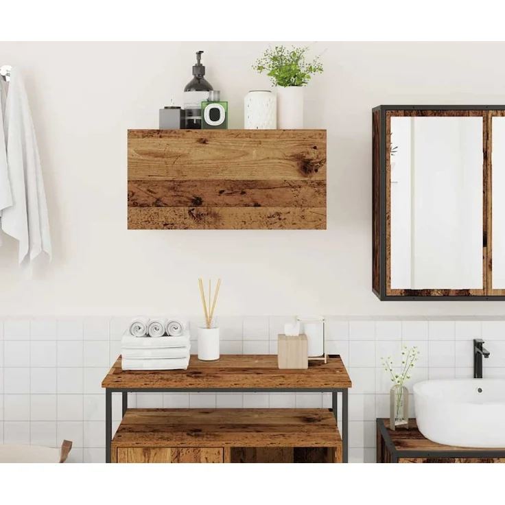 Bad-Wandschrank Altholz-Optik 60 x 25 x 30 cm Holzwerkstoff – Bild 3
