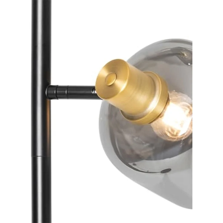 Qazqa Stehlampe Zuzanna, ohne Leuchtmittel, E14, Grau, Modern, Glas, 1-flammig – Bild 3