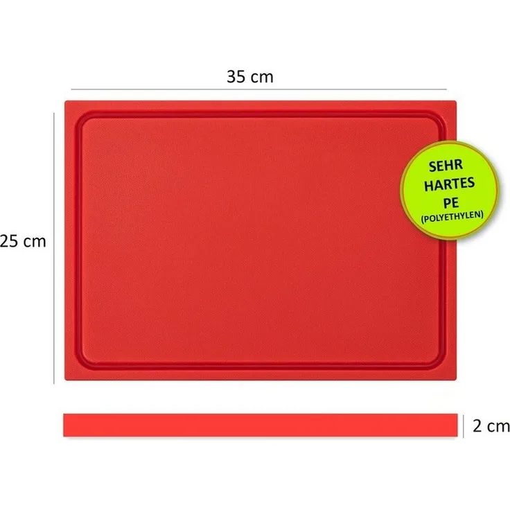 Morleos Schneidebrett Schneidebrett mit Saftrille aus HDPE 500 Kunststoff, Kunststoff, (1-St, Schneidebrett), HDPE500 Kunststoffbrett, mit Saftrille, extra dick