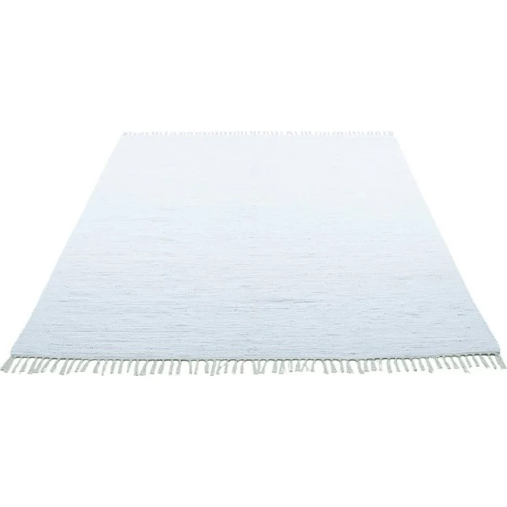 THEKO Teppich Happy Cotton, rechteckig, Höhe: 5 mm, Handweb Teppich, Flachgewebe, reine Baumwolle, handgewebt, mit Fransen – Bild 4