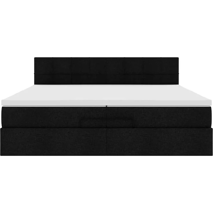 vidaXL Ottoman-Bett mit Matratze Schwarz 200x200 cm Stoff 3311486 – Bild 4