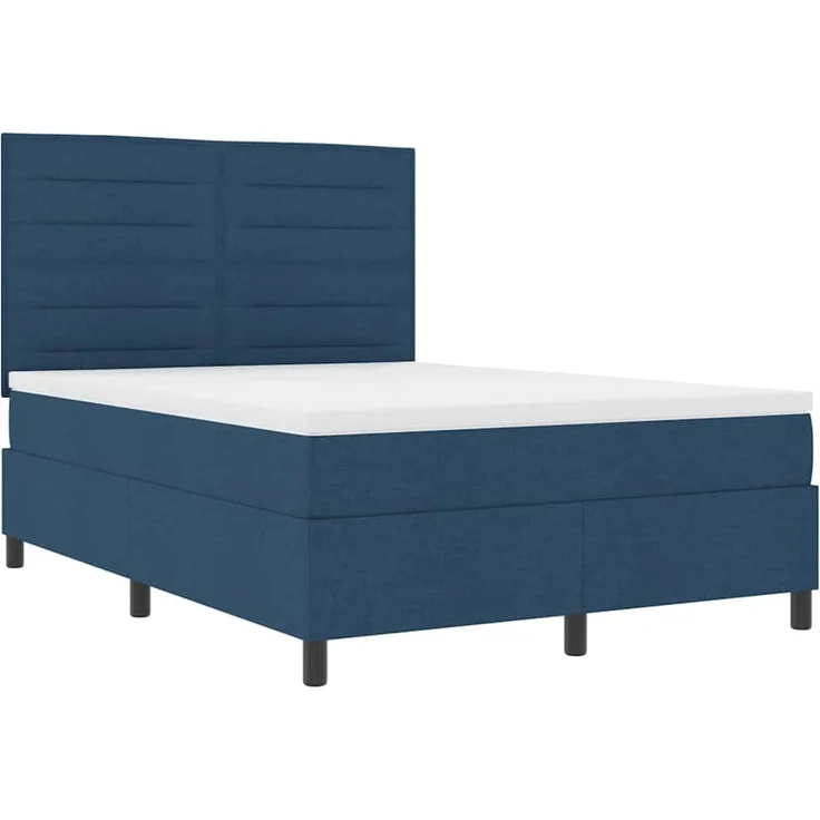 vidaXL Boxspringbett mit Matratze mit LED Blau 140 x 200 cm Stoff 3342801 – Bild 6