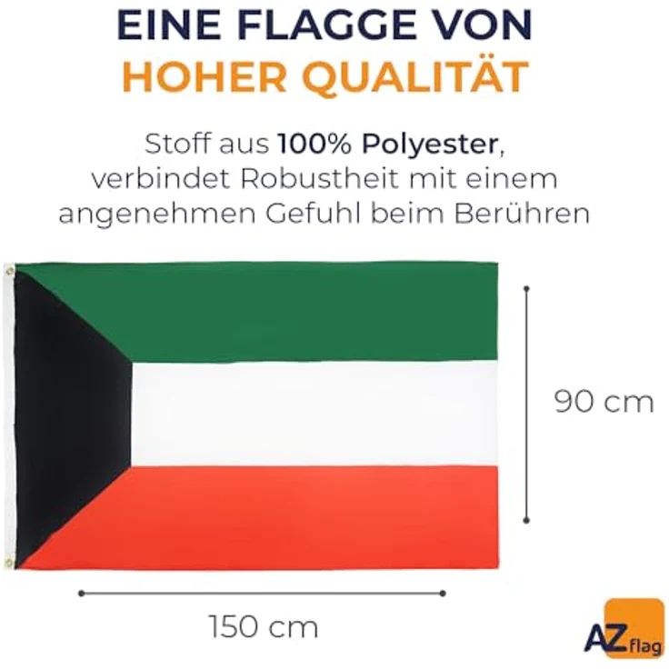 AZ FLAG - Flagge Kuwait - 150x90 cm - Kuweitische Fahne 100% Polyester mit Messing-Ösen - 110g – Bild 2