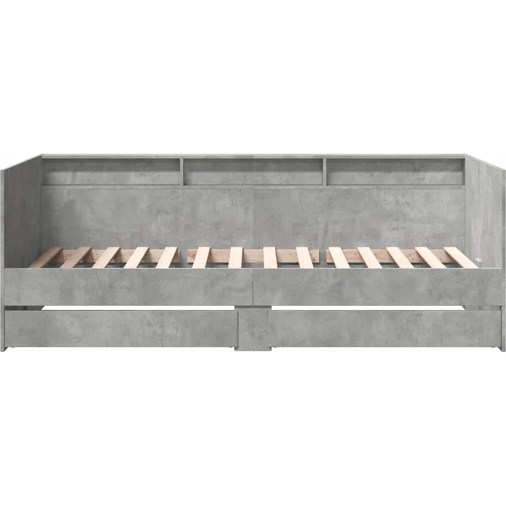 vidaXL Tagesbett mit Schubladen mit Regal Betongrau Holzwerkstoff 3429642 – Bild 5
