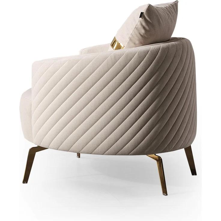 Sitzgruppe/Sofa Set - Wohnzimmergarnitur "Violaa" 3+3+1-Beige – Bild 4