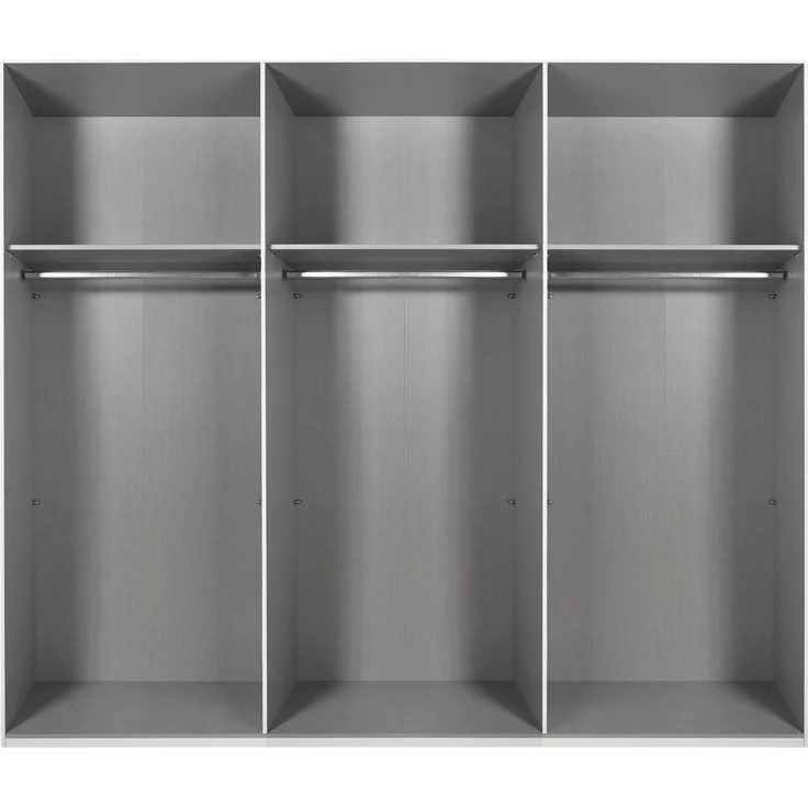 Schwebetürenschrank 3-trg Kleiderschrank 270 cm in Grafit Spiegel Griffe schwarz – Bild 2