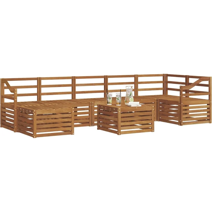 vidaXL Outdoor-Sofagarnitur 8 stk. 8-Sitzer Natur Massivholz Akazie 3375224 – Bild 3