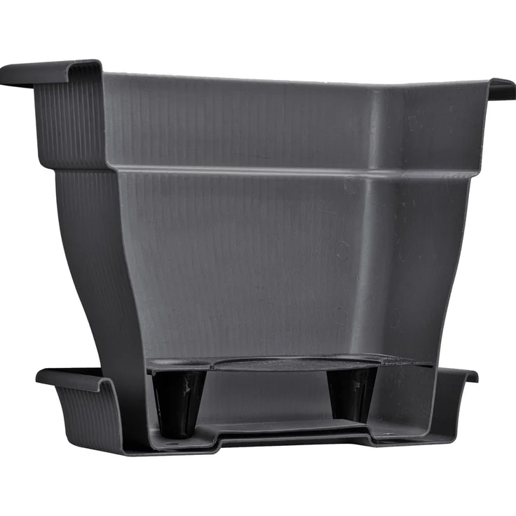 Großer Blumentopf 18 Liter mit Wasserspeicher und Untersetzer - Pflanztopf Pflanzkübel gegen Staunässe anthrazit, HDPE Kunststoff – Bild 2