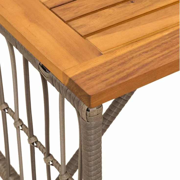 vidaXL Tisch für Outdoor Grau 80 x 40 x 40 cm Stahl und Poly Rattan 42025147 – Bild 9