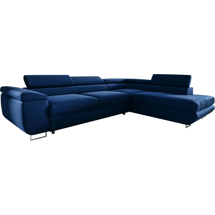 Ecksofa in L-Form AVESTA, L-förmige Eckcouch mit Schlaffunktion, ausziehbares Sofa, 1 Bettzeugbehälter, verstellbare Kopfstützen, (Monolith 77), 72x201 cm – Bild 1