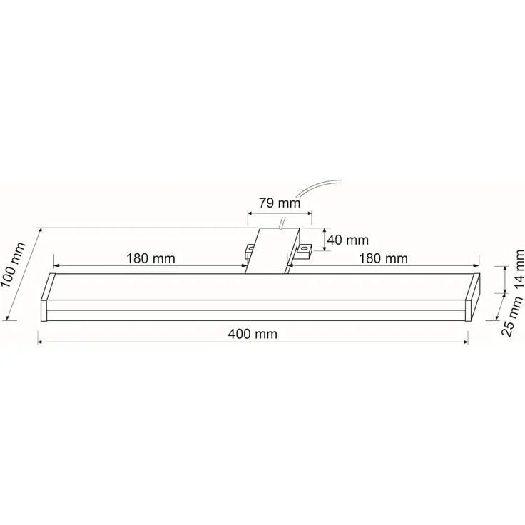 SEBSON Spiegelleuchte LED Spiegellampe Bad 40cm mit Touch Schalter & Stecker 8W 550lm 4000K, LED integriert, neutralweiß, Aufbauleuchte + Klemmleuchte, Touchfunktion, Netzstecker, IP44 – Bild 8