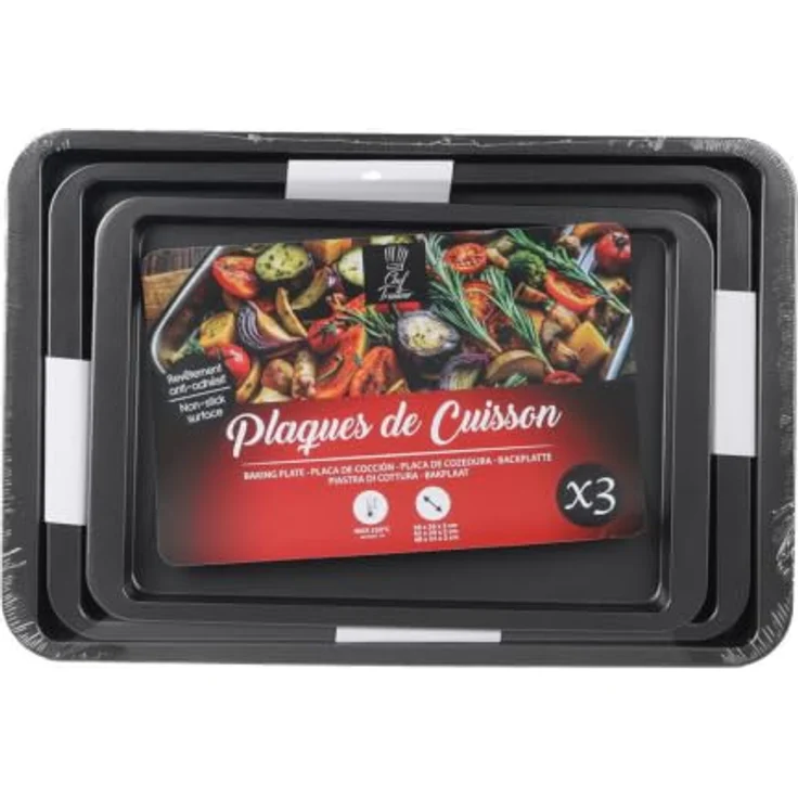 Chef Traiteur 3er-Set: Backblech flache Backbleche Backofenblech 27737 – Bild 4