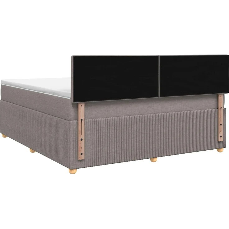 vidaXL Boxspringbett mit Matratze Taupe 140 x 190 cm Stoff 3451465 – Bild 8