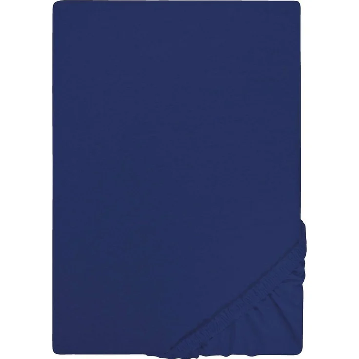 Castell Jersey-Stretch-Spannbetttuch 0077113, dunkelblau, 1x 180x200 cm - 200x200 cm – Bild 1