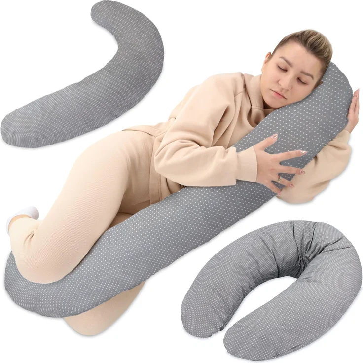 Totsy Baby Stillkissen XXL Schwangerschaftskissen 190 cm - Pregnancy Pillow Body Pillow Seitenschläferkissen Schlafkissen Lagerungskissen Kissen mit Bezug aus Baumwolle Oeko-Tex