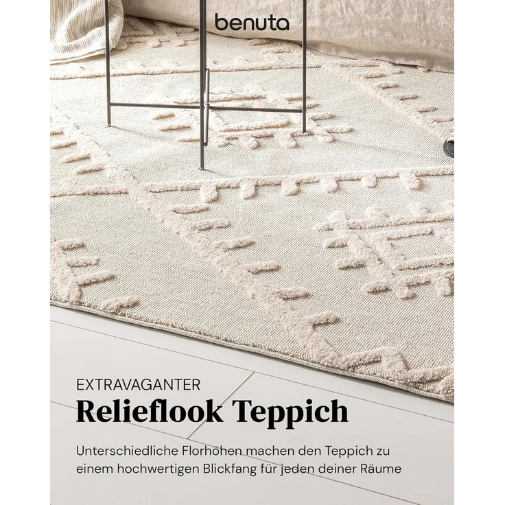 benuta Teppich Oyo, rechteckig, Höhe: 11 mm, Teppich Wohnzimmer, Esszimmer, Schlafzimmer, Flur, Boho, Weich – Bild 2