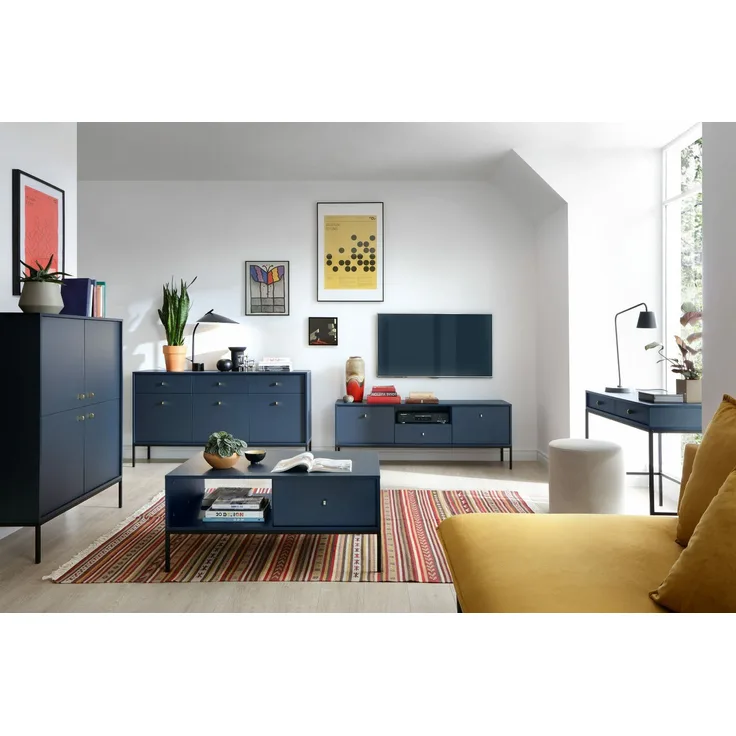 Selsey ‘Monne’ Couchtisch, blau Vintage, 46 x 68 x 104 cm