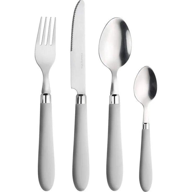 PINTINOX Besteck-Set Daisy 0 (24-tlg), 6 Personen, Edelstahl 18/0, Kunststoff, mit farbigem Kunststoffgriff