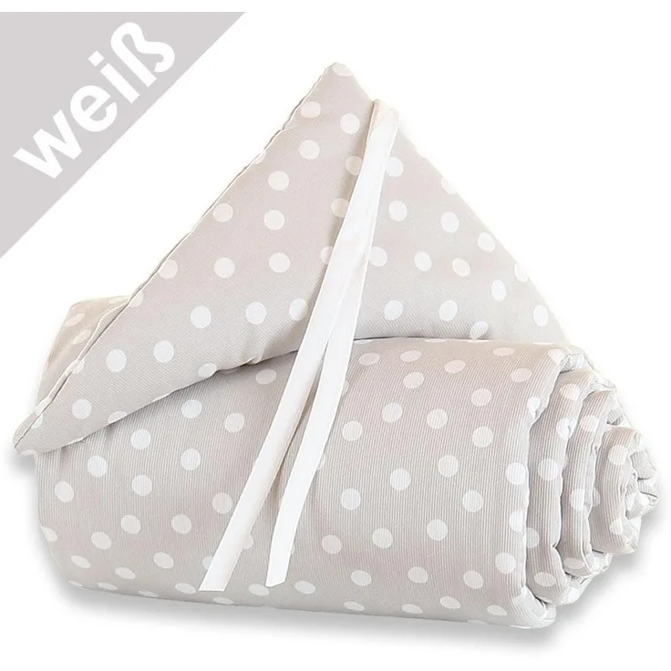 Babybay Nestchen Piqué für Maxi, Boxspring und Comfort, perlgrau Punkte weiß