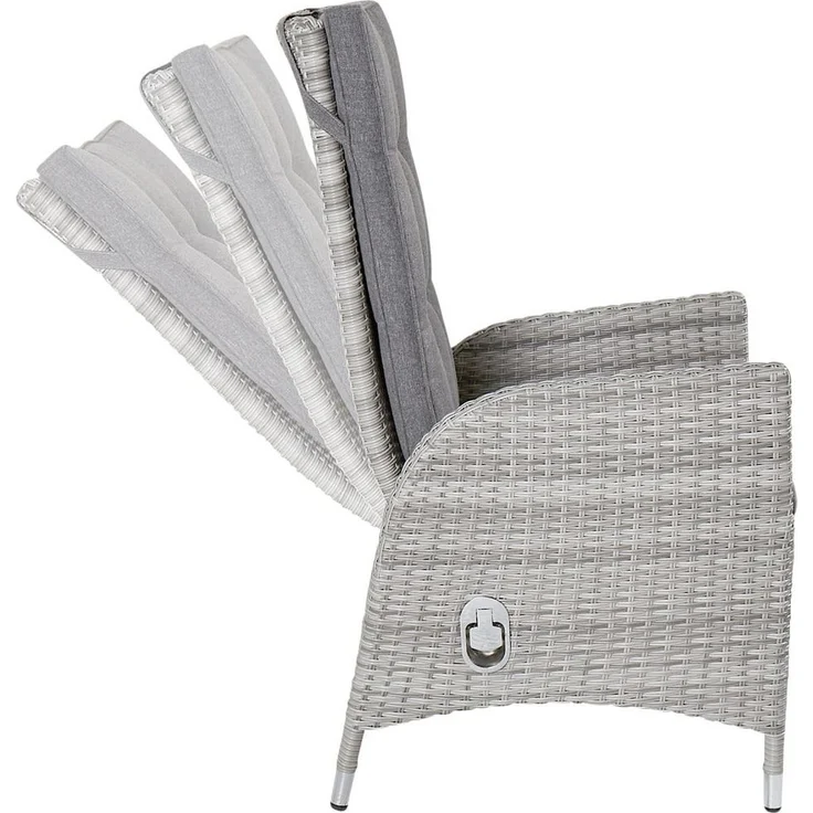 LC Garden Gartenstuhl Positionsstuhl Verstellsessel Parma Dining weiß-grau – Bild 3