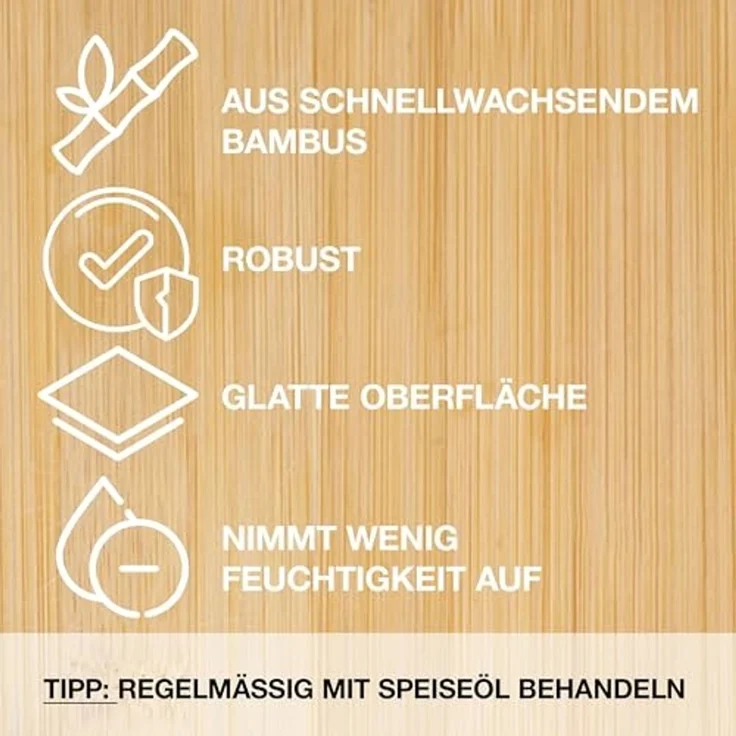 Moritz & Moritz Schneidebrett Schneidebretter, 6er Set, Bambus, 22x14 cm – Bild 5