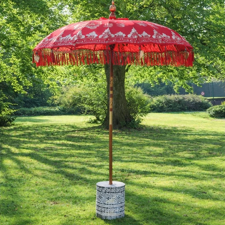 Oriental Galerie Sonnenschirm oter Bali Garten-Sonnenschirm, 180 cm Gold Rubin – Bild 1
