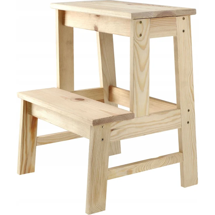 KADAX Küchenhocker aus Holz, 50 cm Plattform mit massiver Stufe – Bild 9