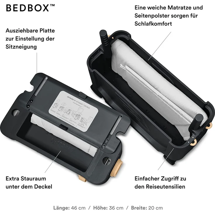 JetKids by Stokke® Black Reiseset, Reisebett und Rucksack für Kinder zwischen 2 - 7 Jahren – Bild 4