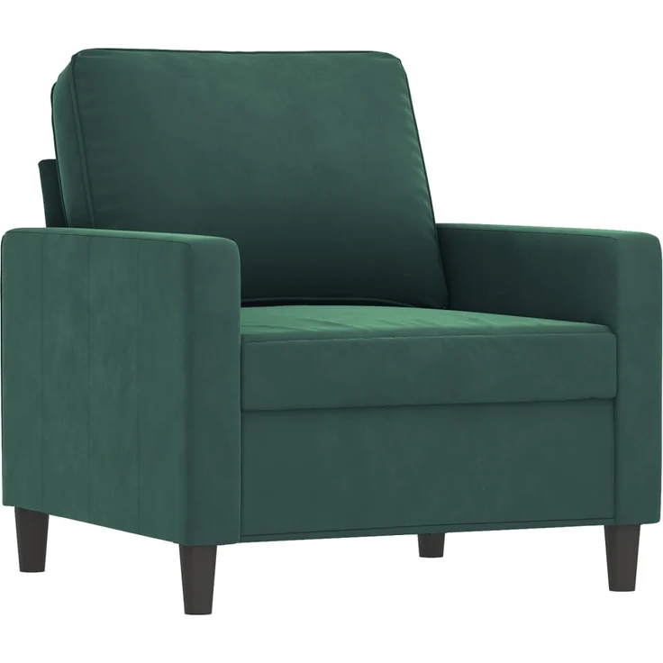 vidaXL Sessel mit Hocker Dunkelgrün 60 cm Samt 3201047 – Bild 3
