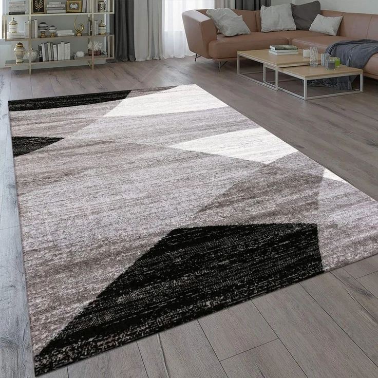 Vimoda Läufer Wohnzimmer Teppich Kurzflor, geometrisches Look, Rechteckig, Höhe: 5 mm, Läufer Moderner Meliert Muster für Küche und Schlafzimmer – Bild 1