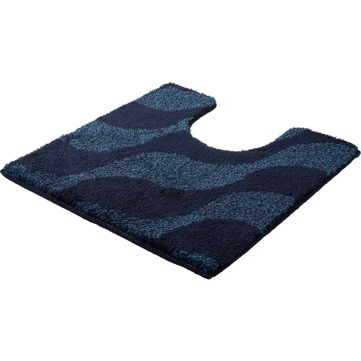 Kleine Wolke Badematte »Onda«, Höhe 15 mm, rutschhemmend beschichtet, fußbodenheizungsgeeignet, Polyacryl, quadratisch, WC Vorleger mit Ausschnitt, Badteppich, modernes Ton in Ton Wellendesign, flauschig – Bild 5
