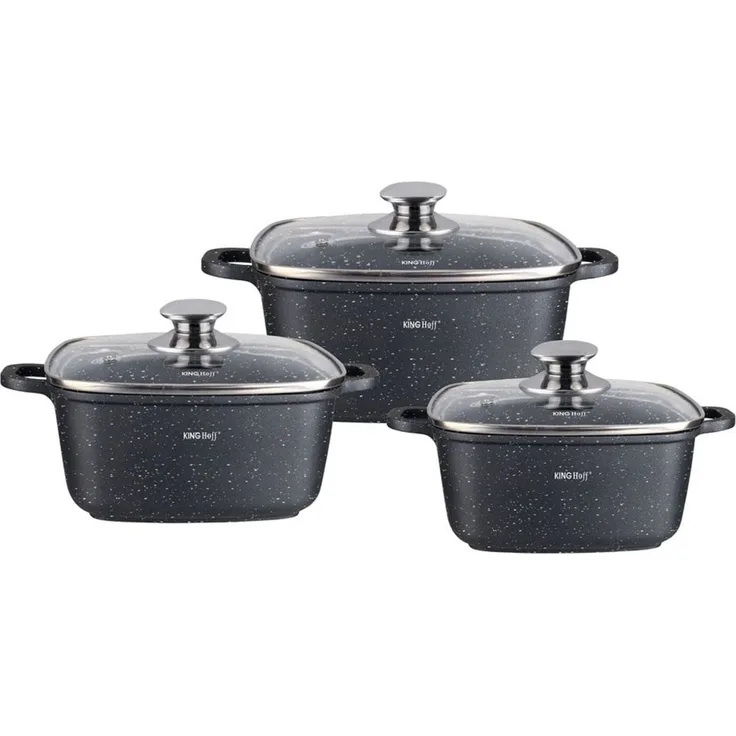 Kinghoff Kinghoff Set mit 3 quadratischen Töpfen 2,8, 4,4, 6,5 l KH1607