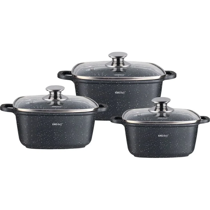 Kinghoff Kinghoff Set mit 3 quadratischen Töpfen 2,8, 4,4, 6,5 l KH1607 – Bild 1
