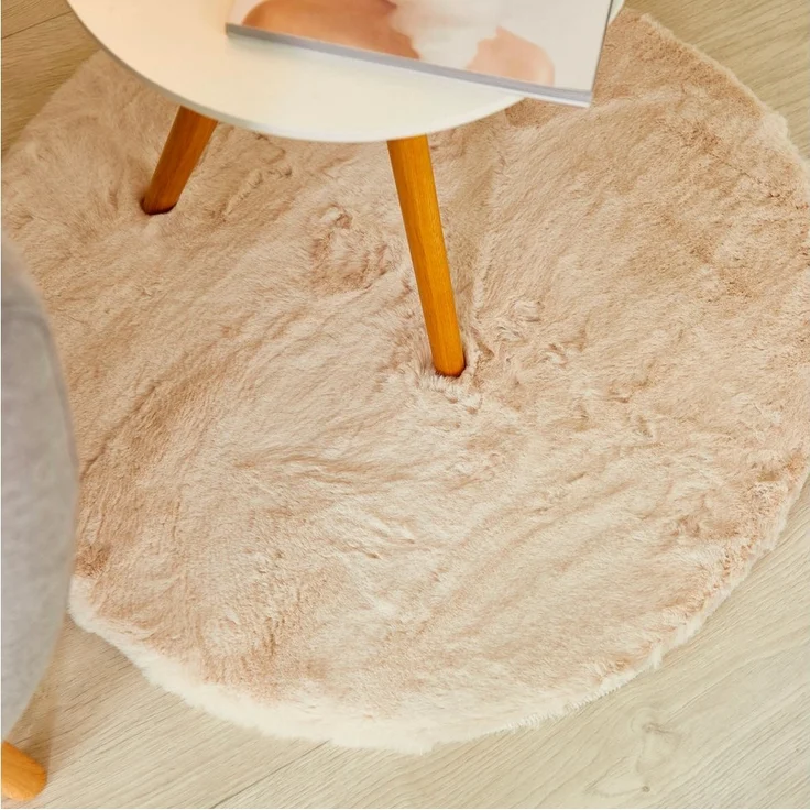 LUXOR living Fellteppich Novara, rund, Höhe: 35 mm, Kunstfell, Kaninchenfell-Haptik, besonders weicher Hochflor – Bild 5