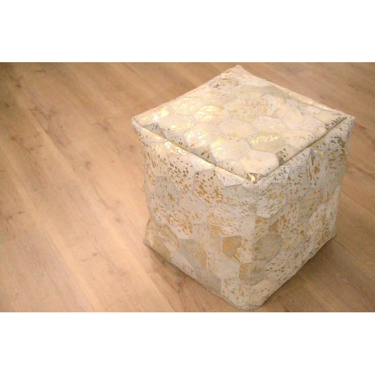 Spark Pouf 210 Elfenbein / Gold 45cm x 45cm – Bild 2