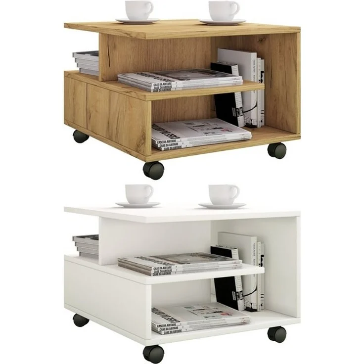 VCM Beistelltisch & Couchtisch Stango 919869 Honig-Eiche H. 40 x B. 50 x T. 50 cm – Bild 4