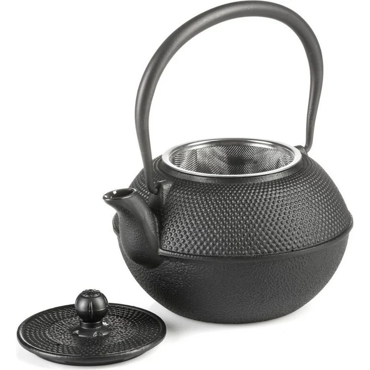 Dimono Teekanne Gusseisen Teebecher Teetassen, (Traditionelles Tee-Set), Emaille