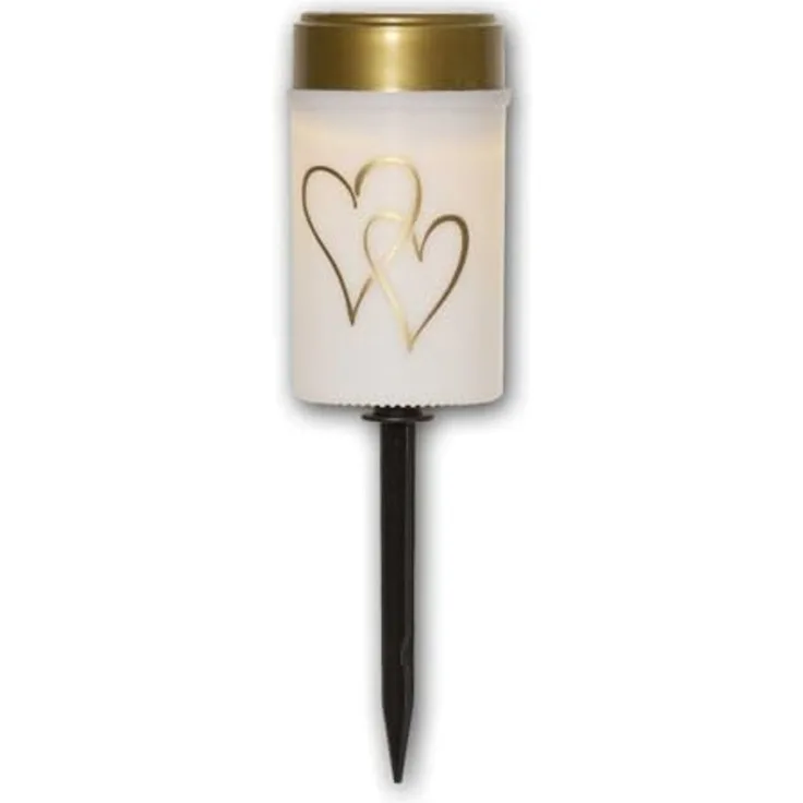 Solar-LED-Grablicht "Hearty", weiß/gold, 1 ww LED