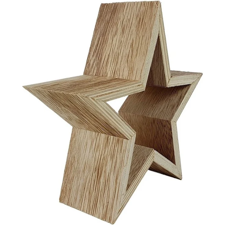 sesua Dekostern Deko Holzstern Stern Weihnachtsstern Fensterdeko Tischdeko – Bild 3