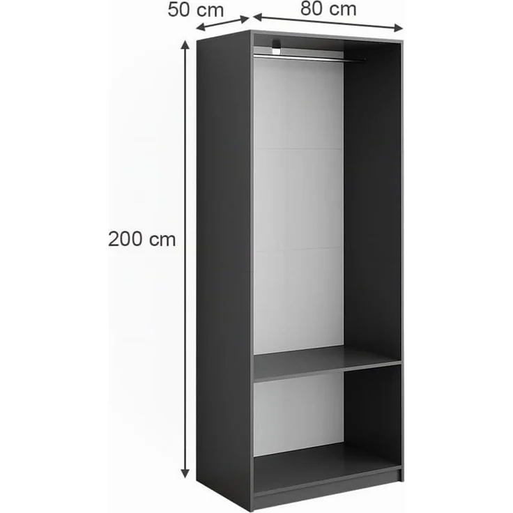 Kleiderschrank Elmo Anthrazit 80 x 200 cm Vicco – Bild 3