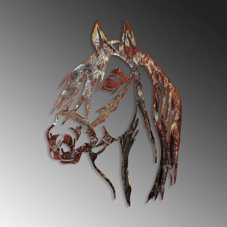 Wallity 'Horse - 3' Dekoratives Wandaccessoire aus Metall, Mehrfarbig, 53 x 38 cm – Bild 5