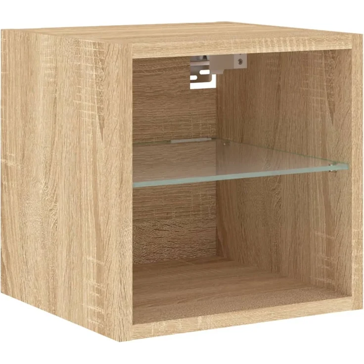 TV-Wandschrank, Fernsehschrank mit LED-Leuchten Sonoma-Eiche 30x28,5x30 cm – Bild 6