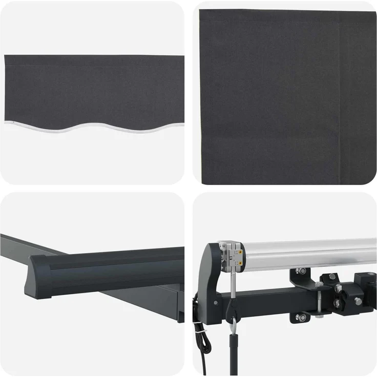 vidaXL Einziehbare Markise Anthrazit 250 x 200 cm Stoff 3329372 – Bild 8