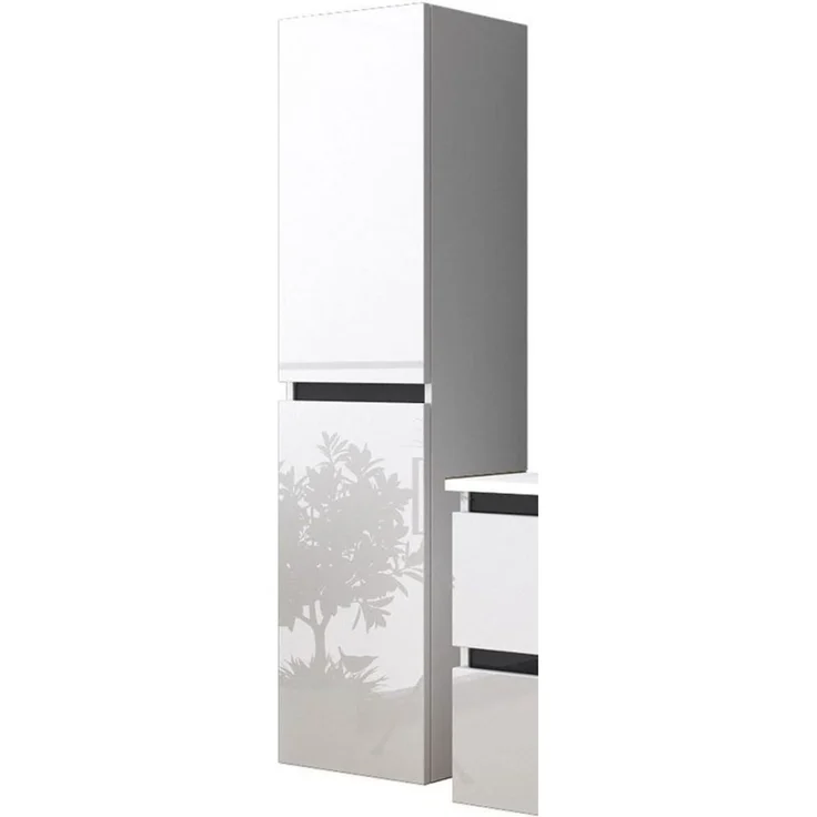 Homeline Badmöbel Set Weiß Dennis Hochglanz 90cm Spiegel incl LED (90, 6, 2X Seitenschrank) – Bild 6