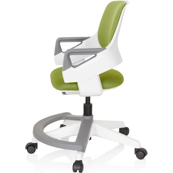 hjh OFFICE Kinder- und Jugendstuhl Kid Flex Mitwachsender Drehstuhl, Verstellbare Rückenlehne & Fußablage, Grün – Bild 8