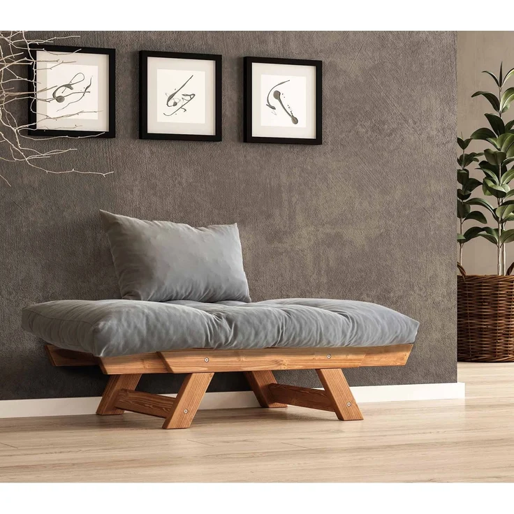 Skye Decor 'CPT8153-140' Garten-Sessel, Teak / Grau, 108-140 x 75 cm – Bild 3